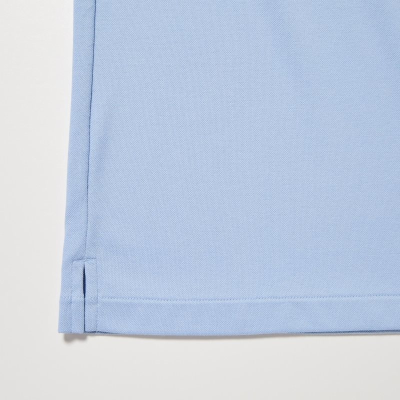 Polos Uniqlo Airism Pique Short-sleeve Homme Bleu | 6492519