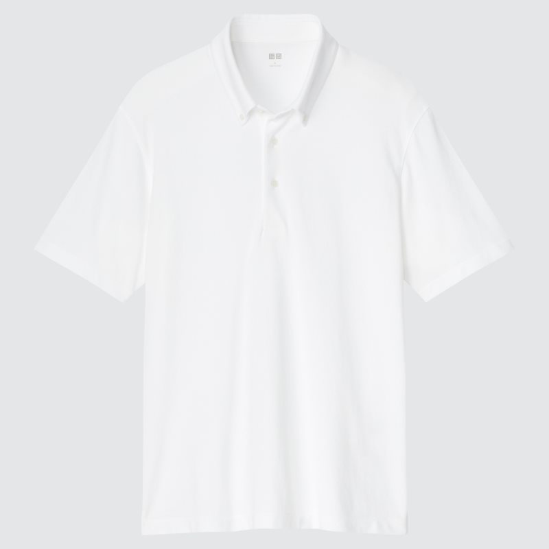 Polos Uniqlo Airism Pique Short-sleeve Homme Blanche | 8884445
