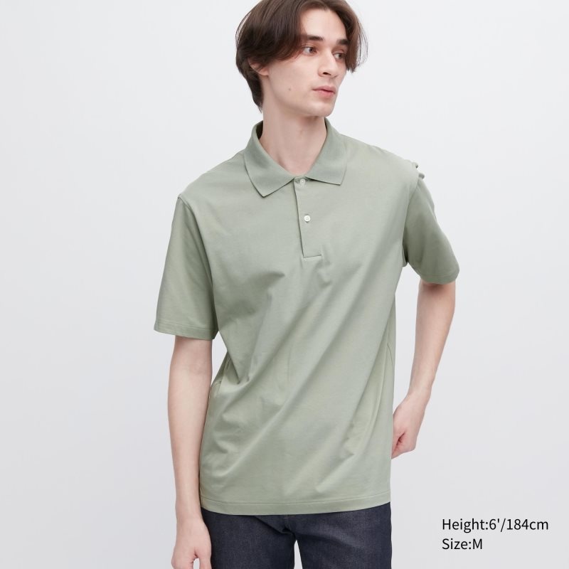 Polos Uniqlo Airism Regular Collar Homme Vert | 3102829