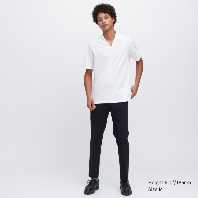 Polos Uniqlo Airism Skipper Collar Homme Grise | 210948
