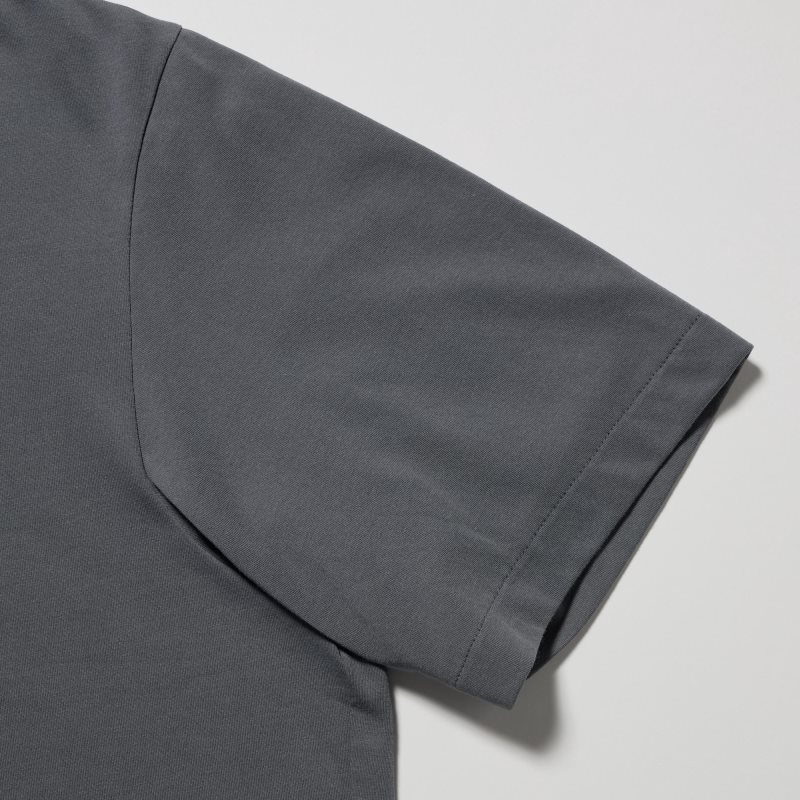Polos Uniqlo Airism Skipper Collar Homme Grise | 210948