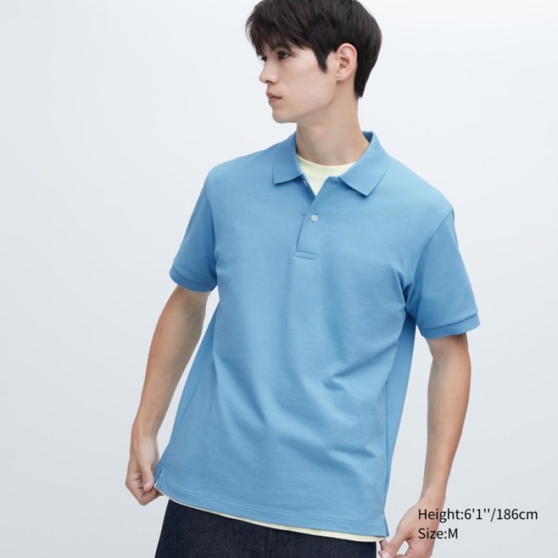 Polos Uniqlo Dry Pique Femme Bleu | 5324705