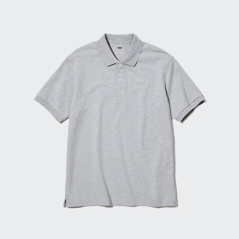 Polos Uniqlo Dry Pique Short-sleeve Homme Grise | 9334140