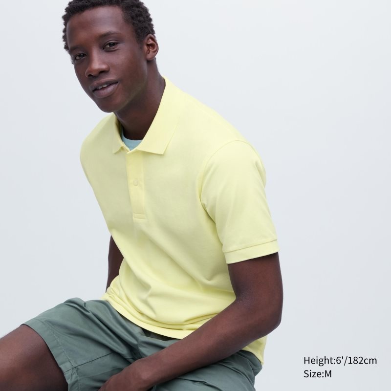 Polos Uniqlo Dry Pique Short-sleeve Homme Jaune | 6207848
