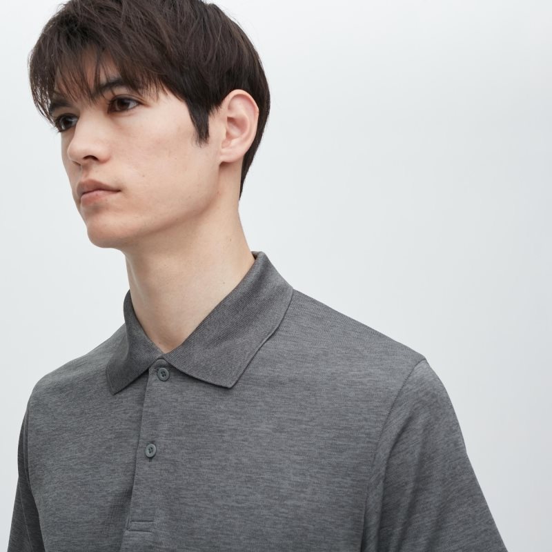 Polos Uniqlo Dry-ex Gradient Homme Grise | 8230681