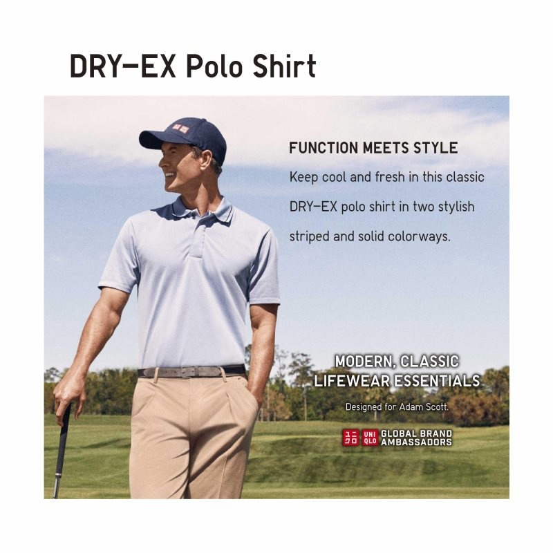 Polos Uniqlo Dry-ex Short-sleeve Striped Adam Scott Homme Rouge | 253430