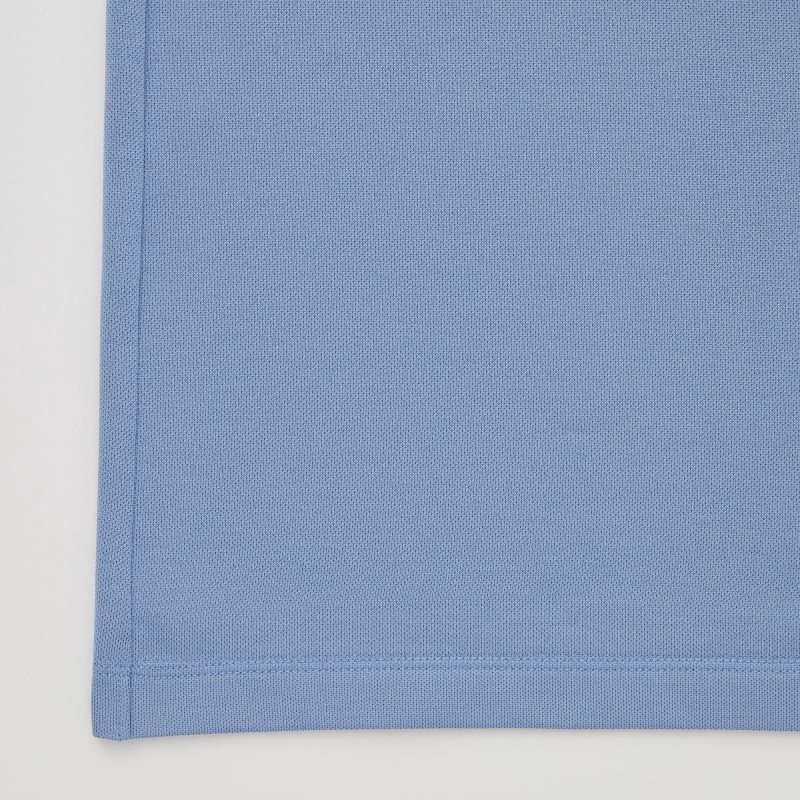 Polos Uniqlo Dry-ex Short-sleeve Striped Collar Adam Scott Homme Bleu | 4819013