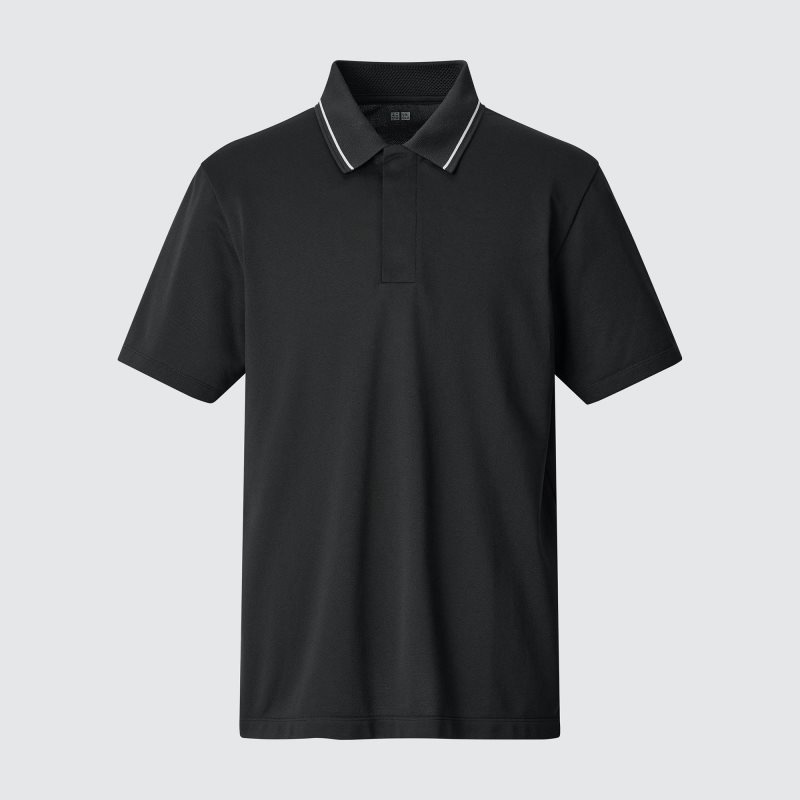 Polos Uniqlo Dry-ex Short-sleeve Striped Collar Adam Scott Homme Grise | 3849194