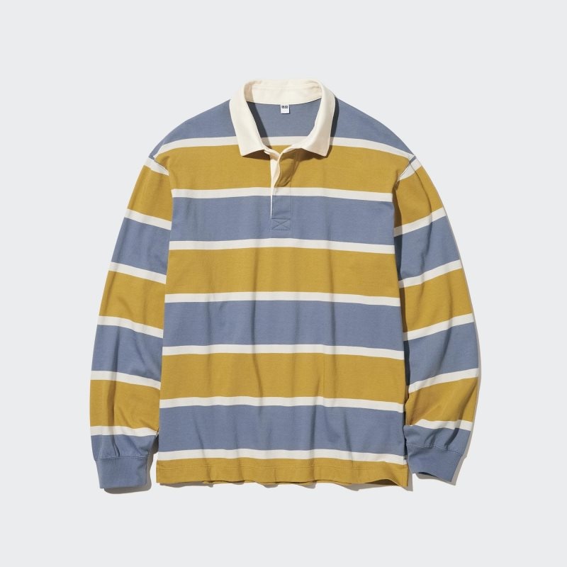 Polos Uniqlo Rugger Long-sleeve Homme Jaune | 9566278