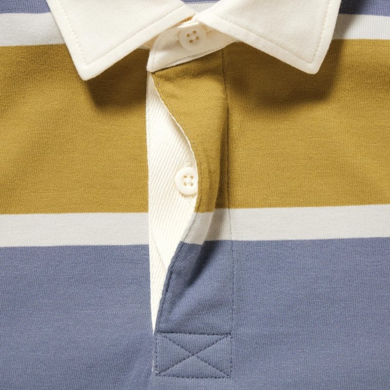 Polos Uniqlo Rugger Long-sleeve Homme Jaune | 9566278