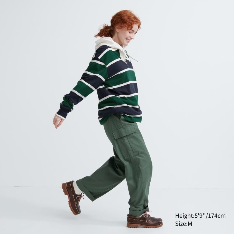 Polos Uniqlo Rugger Long-sleeve Homme Vert | 8787866