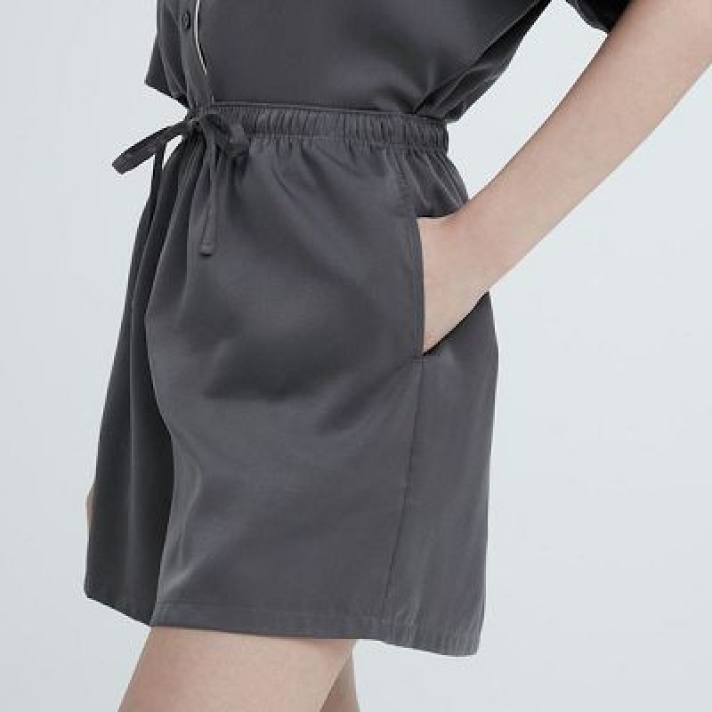 Pyjamas Uniqlo Satin Short-Sleeves Femme Grise | 1822526