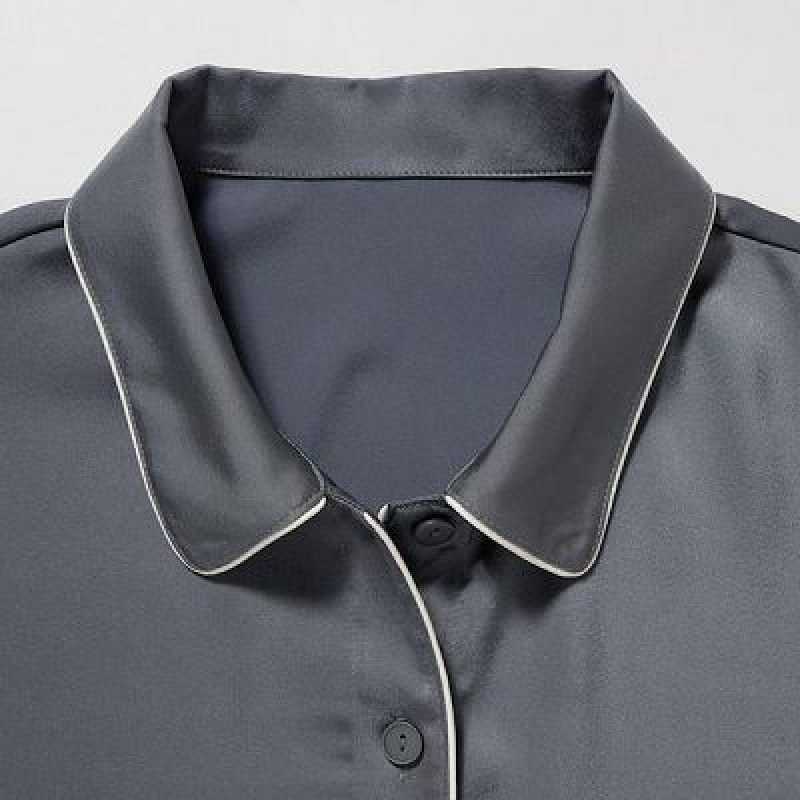 Pyjamas Uniqlo Satin Short-Sleeves Femme Grise | 1822526