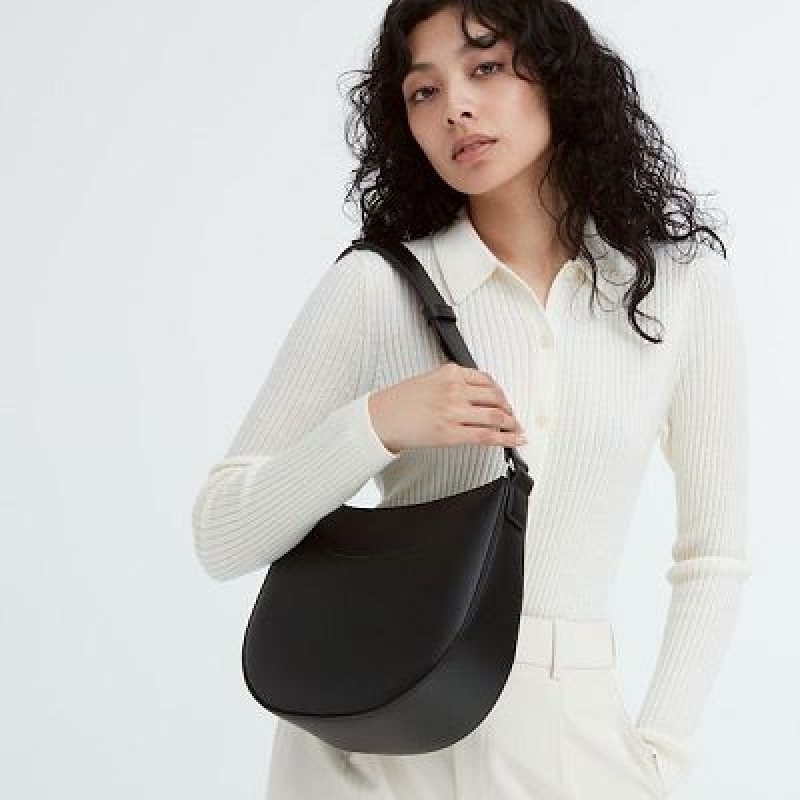 Sac Bandoulière Uniqlo Faux-Leather One Handle Femme Noir | 5530190
