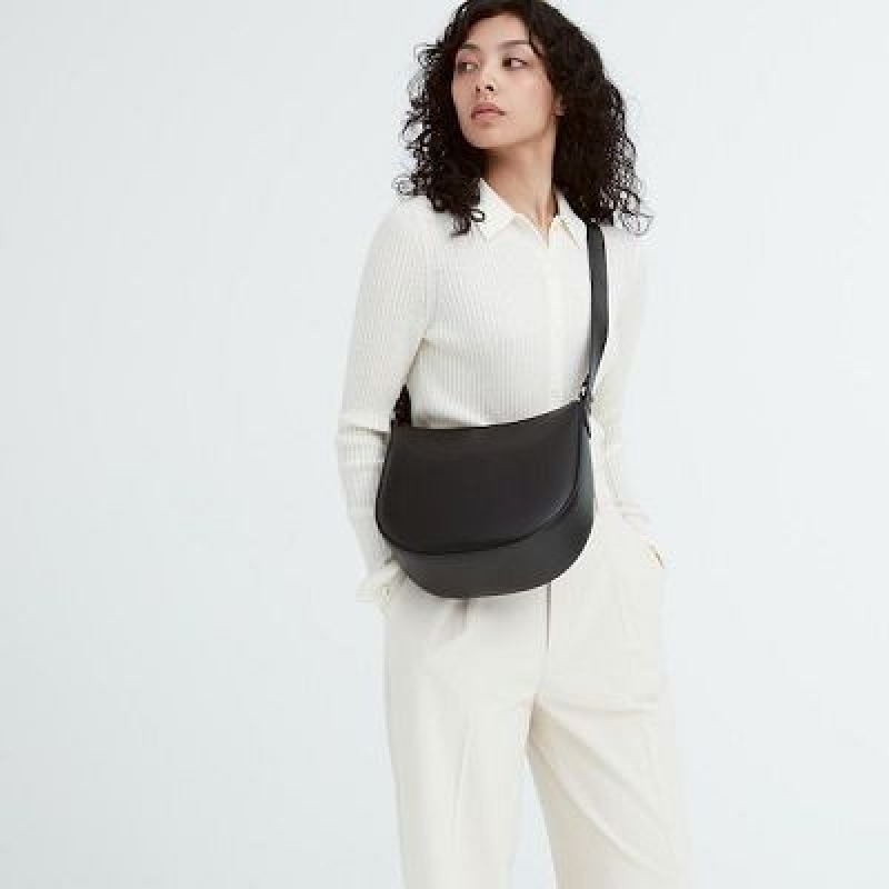 Sac Bandoulière Uniqlo Faux-Leather One Handle Femme Noir | 5530190