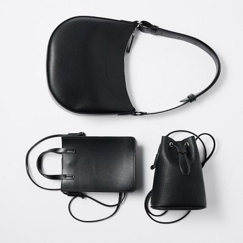 Sac Bandoulière Uniqlo Faux-Leather One Handle Femme Noir | 5530190
