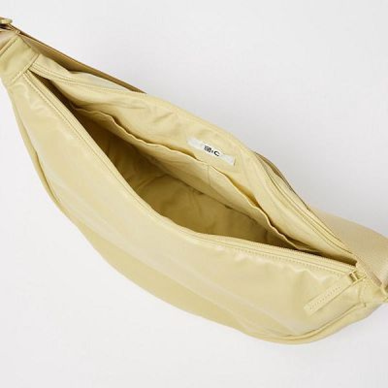Sac Bandoulière Uniqlo Faux Leather Round Femme Jaune | 6899603