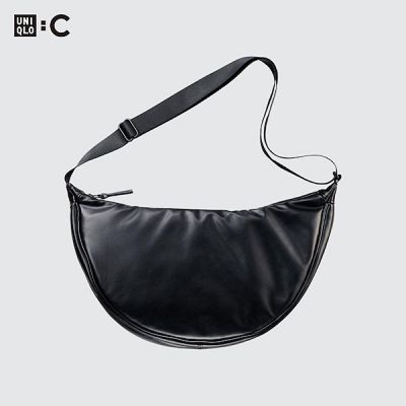 Sac Bandoulière Uniqlo Faux Leather Round Femme Noir | 9503528