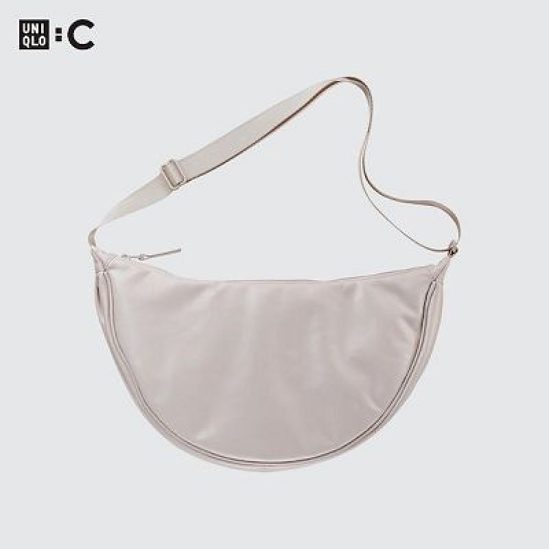 Sac Bandoulière Uniqlo Faux Leather Round Femme Blanche | 5449475