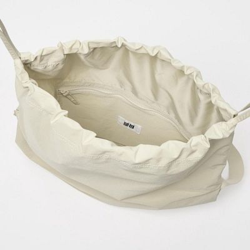 Sacs Fourre Tout Uniqlo Drawstring Femme Blanche | 8409876