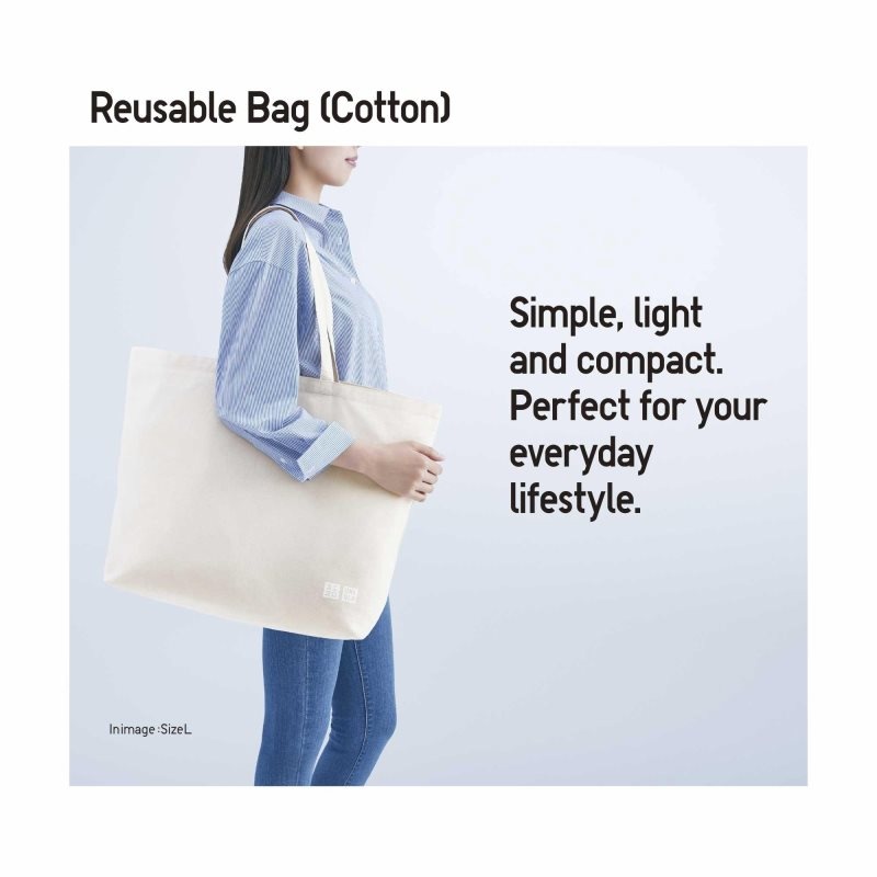 Sacs Uniqlo Reusable Tote Medium Homme Blanche | 6786512