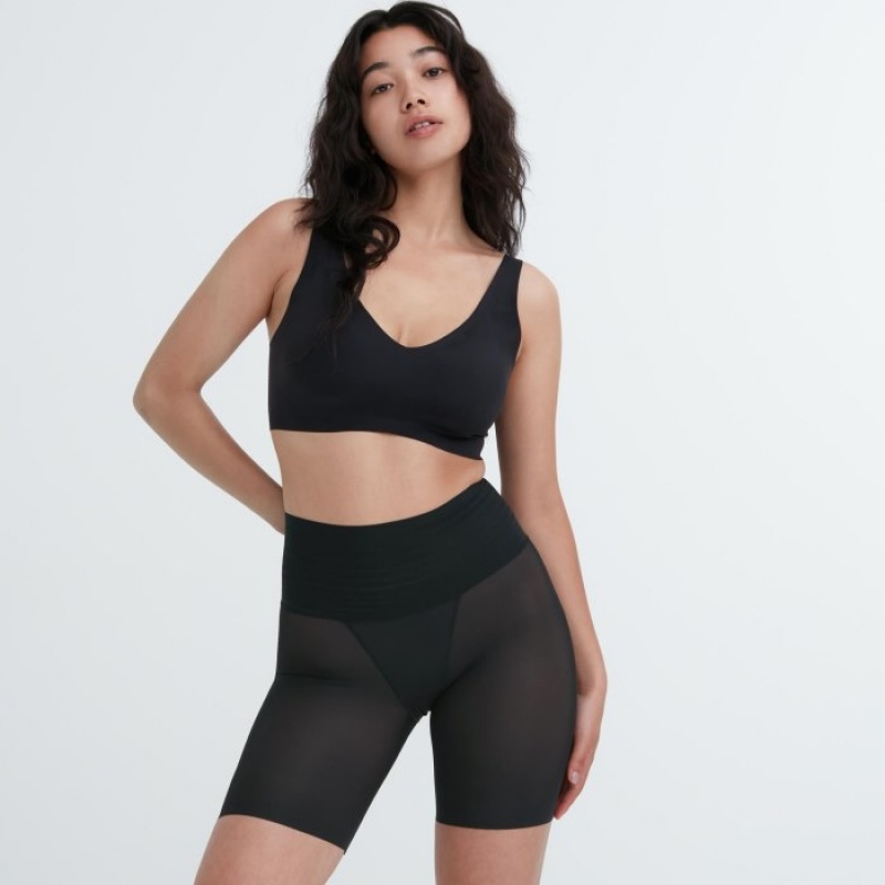 Short Uniqlo AIRism Smooth Body Shaper Unlined Half Femme Noir | 4768099