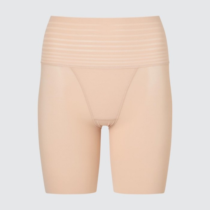 Short Uniqlo AIRism Smooth Body Shaper Unlined Half Femme Beige | 4342560