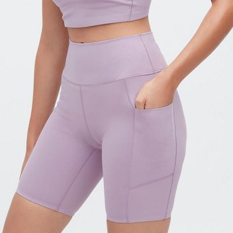 Short Uniqlo AIRism Soft Pocket Biker Femme Violette | 8184509