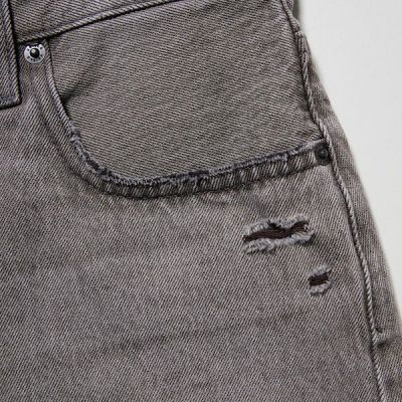 Short Uniqlo Boyfriend Denim Femme Grise | 9236735