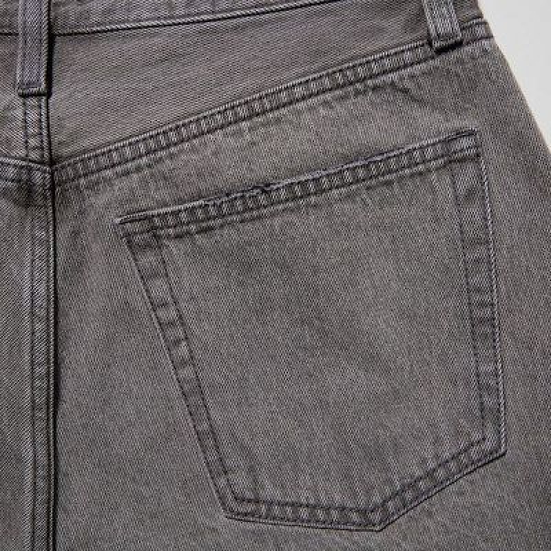 Short Uniqlo Boyfriend Denim Femme Grise | 9236735
