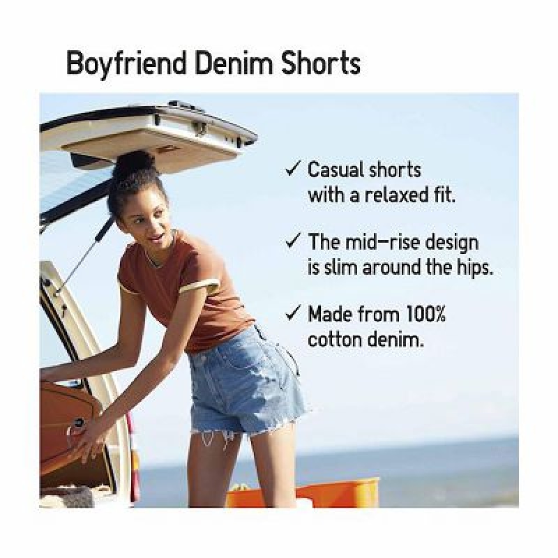 Short Uniqlo Boyfriend Denim Femme Grise | 9236735