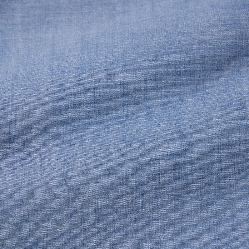 Short Uniqlo Chambray Stretch Easy Homme Bleu | 2783487