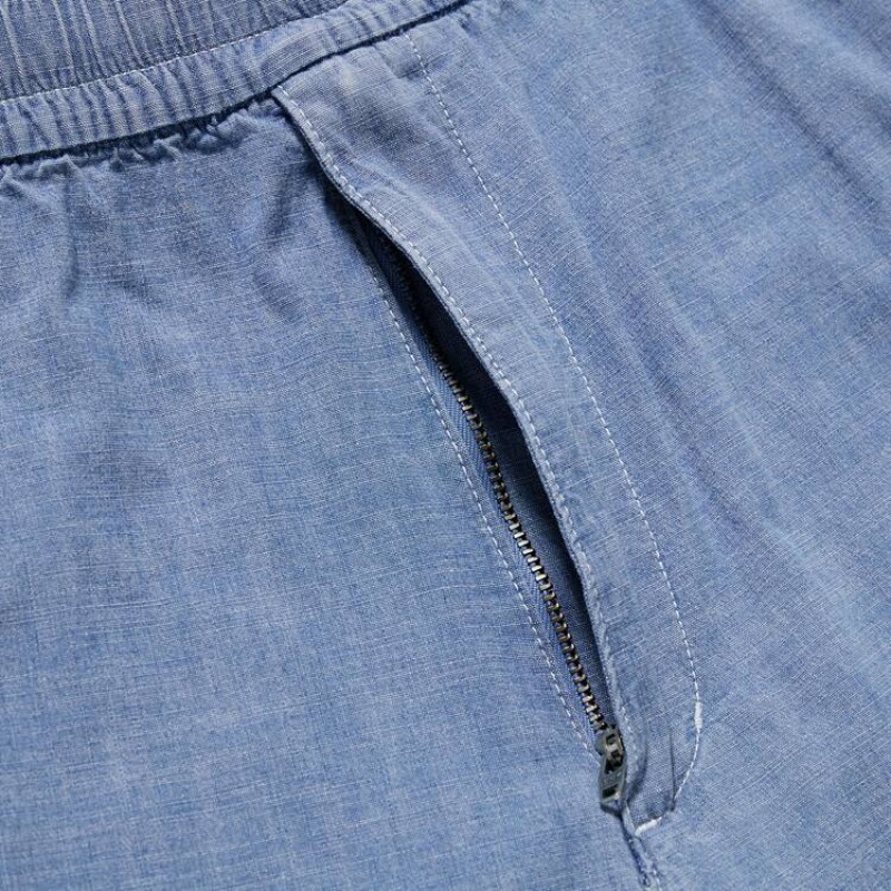 Short Uniqlo Chambray Stretch Easy Homme Bleu | 2783487