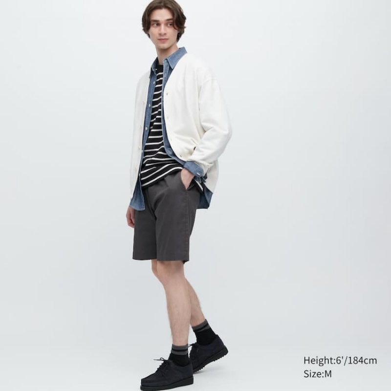 Short Uniqlo Dry Stretch Easy Homme Grise | 2840481