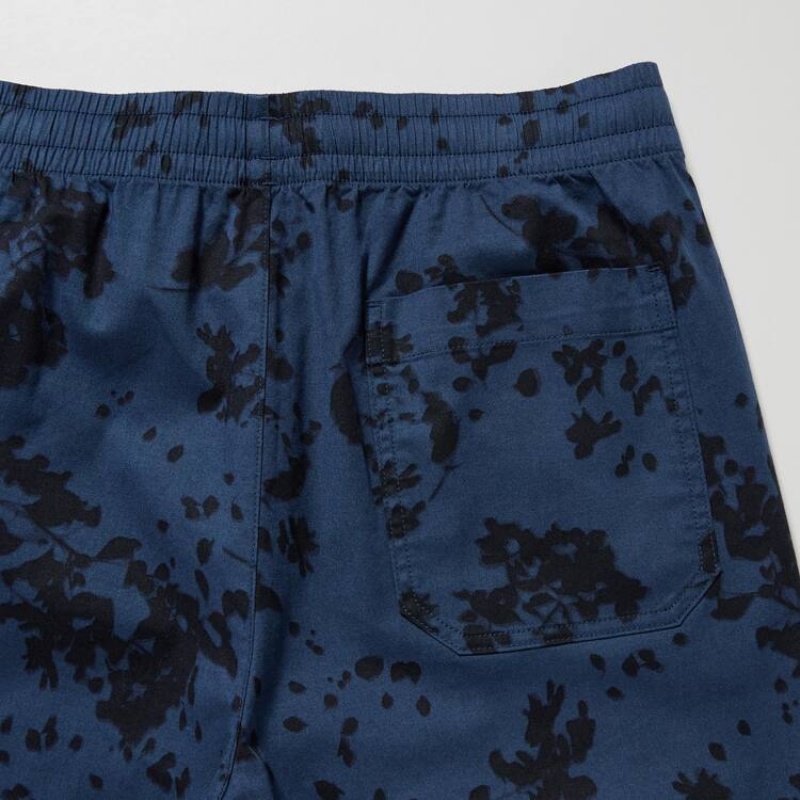 Short Uniqlo Dry Stretch Leaf Print Easy Homme Bleu Marine | 9835471