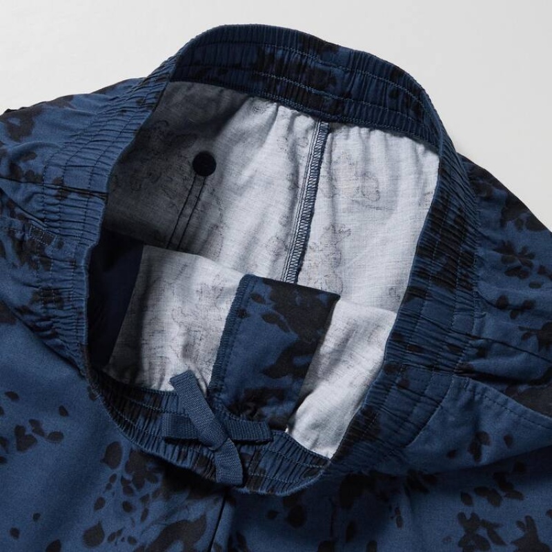 Short Uniqlo Dry Stretch Leaf Print Easy Homme Bleu Marine | 9835471