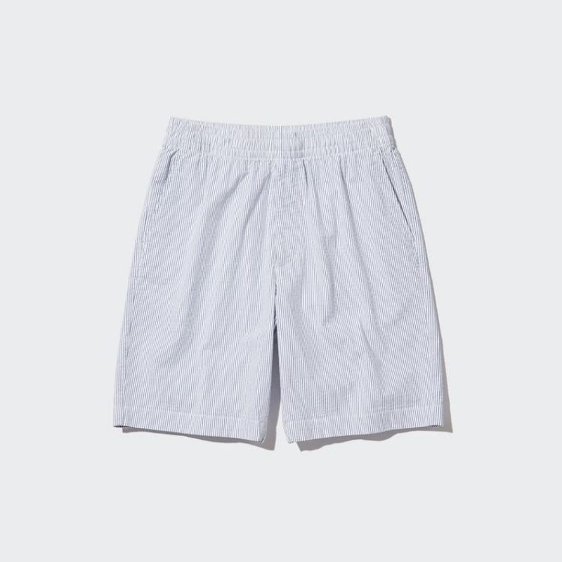 Short Uniqlo Dry Stretch Seersucker Easy Homme Bleu | 8297848