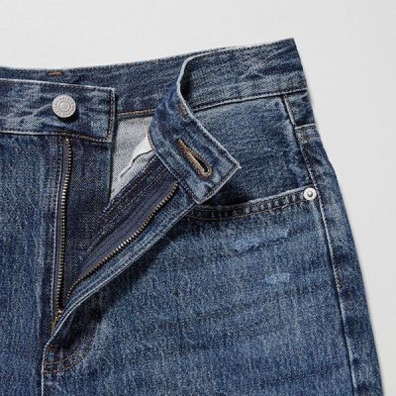 Short Uniqlo High-Rise Denim Femme Bleu | 9550851