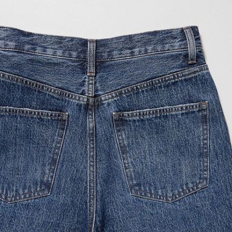 Short Uniqlo High-Rise Denim Femme Bleu | 9550851