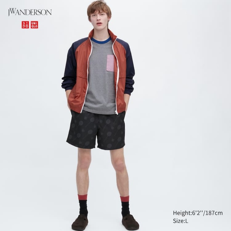 Short Uniqlo Jw Anderson Badminton Print Active Utility Homme Noir | 3515076
