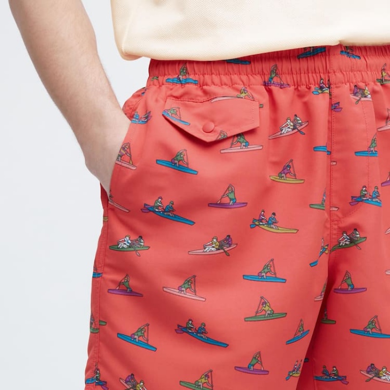 Short Uniqlo Jw Anderson Rowing Print Active Utility Homme Rouge | 9632409