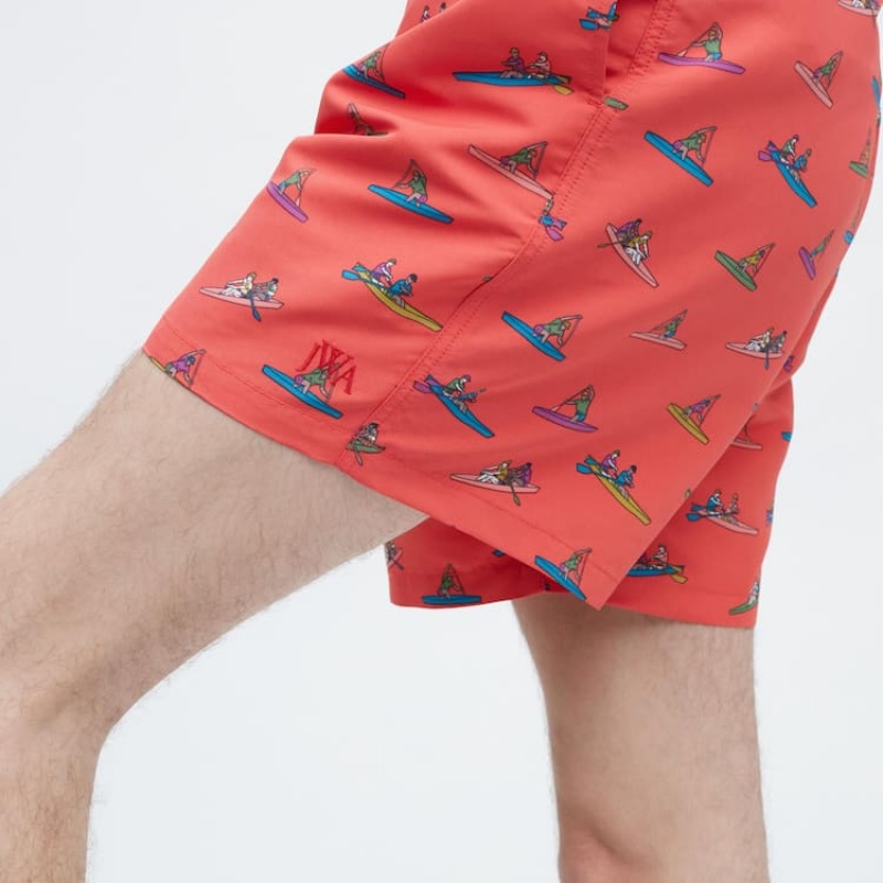 Short Uniqlo Jw Anderson Rowing Print Active Utility Homme Rouge | 9632409