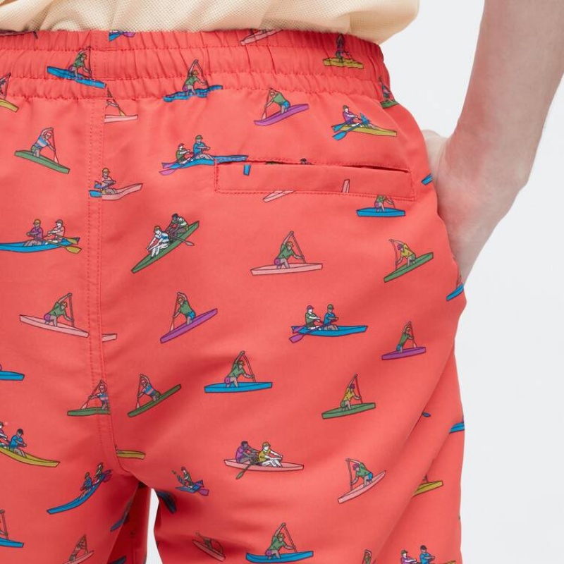 Short Uniqlo Jw Anderson Rowing Print Active Utility Homme Rouge | 9632409