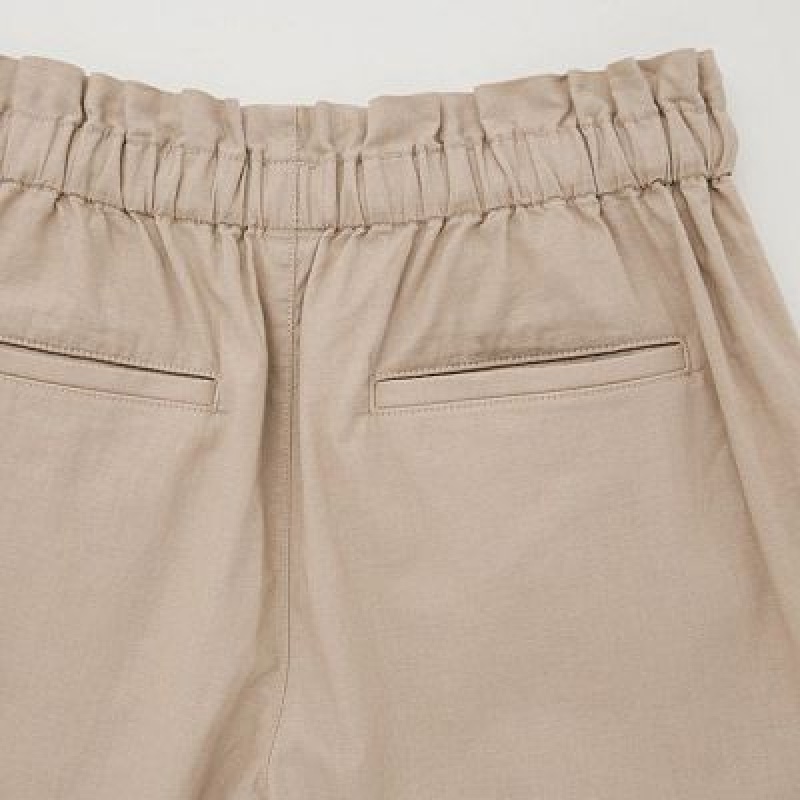 Short Uniqlo Linen-Cotton Femme Beige | 2978725