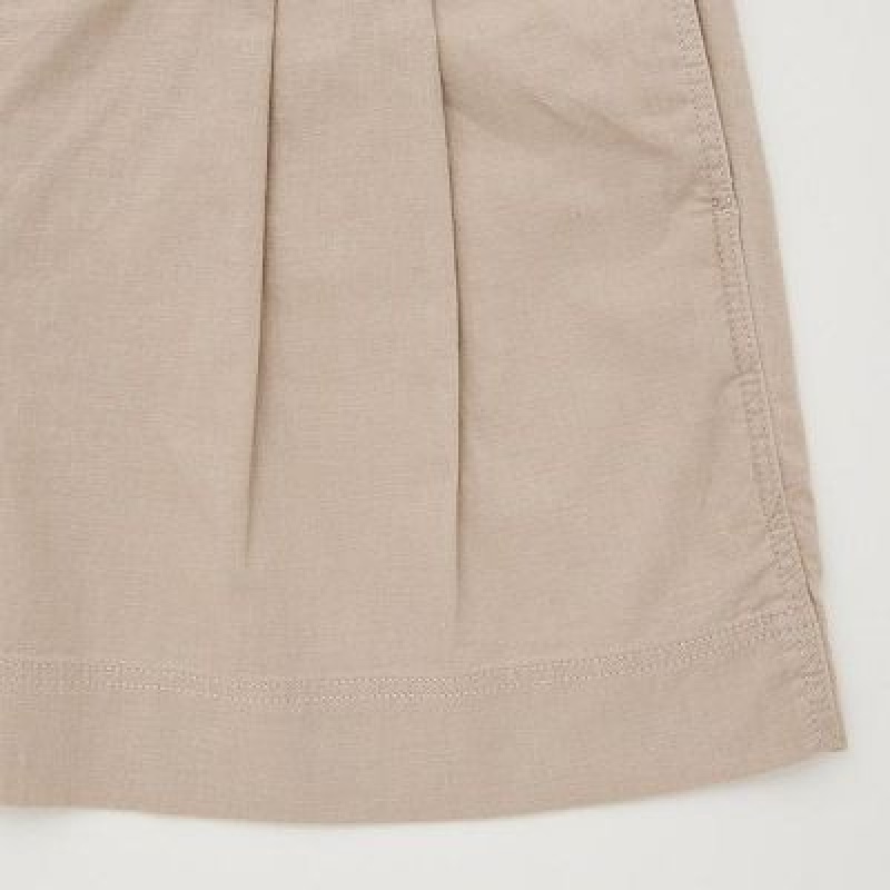 Short Uniqlo Linen-Cotton Femme Beige | 2978725