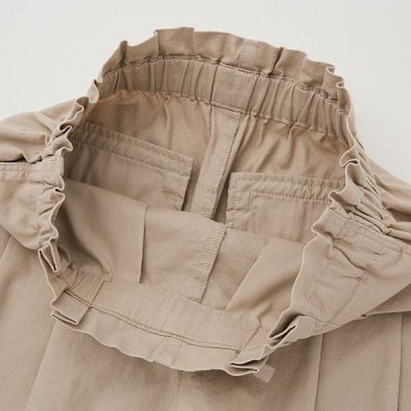 Short Uniqlo Linen-Cotton Femme Beige | 2978725
