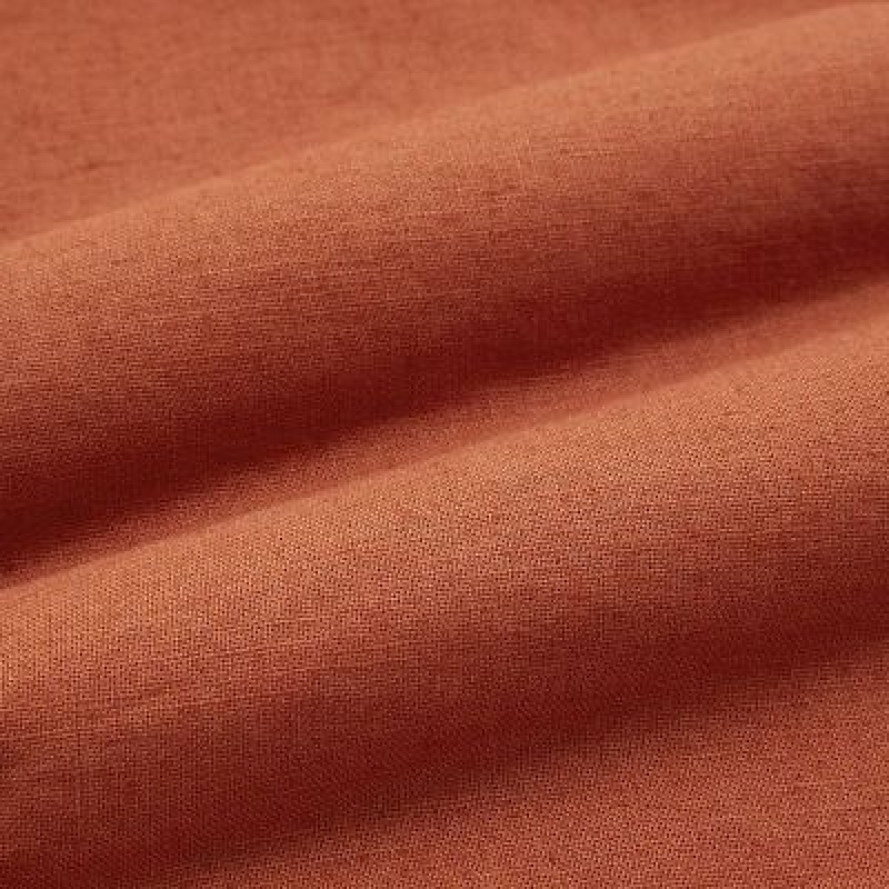 Short Uniqlo Linen-Cotton Femme Orange | 7411586