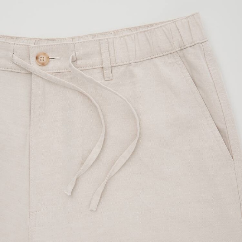 Short Uniqlo Linen Blend Homme Beige | 1973843