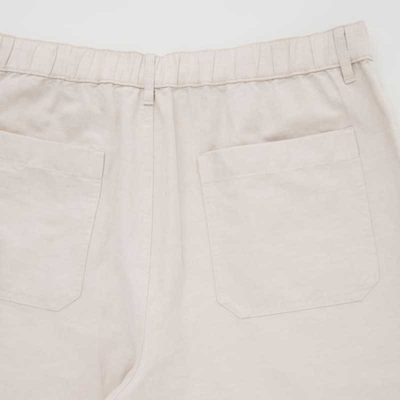 Short Uniqlo Linen Blend Homme Beige | 1973843