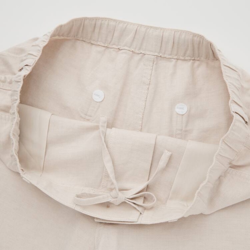 Short Uniqlo Linen Blend Homme Beige | 1973843